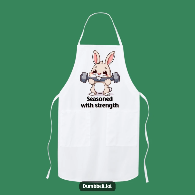 Funny Pouncing Rabbit Apron: Durable Kitchenwear for the Energetic Chef