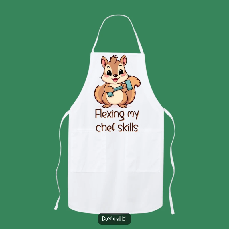 Funny Squirrel Dumbbell Apron: Cook Up Laughs in the Kitchen