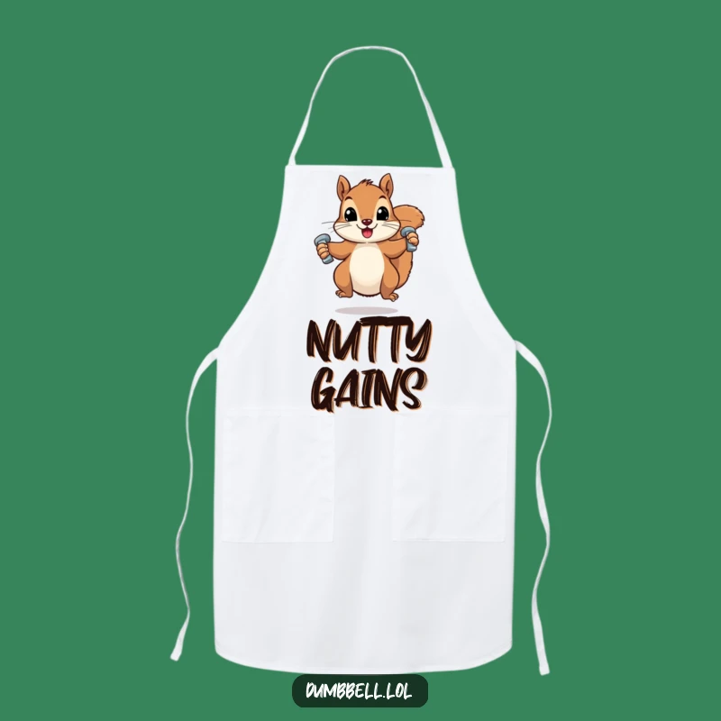 Funny Squirrel Dumbbell Apron: Cook with Comedy, a Hilarious Kitchen Funny Gift for Chefs