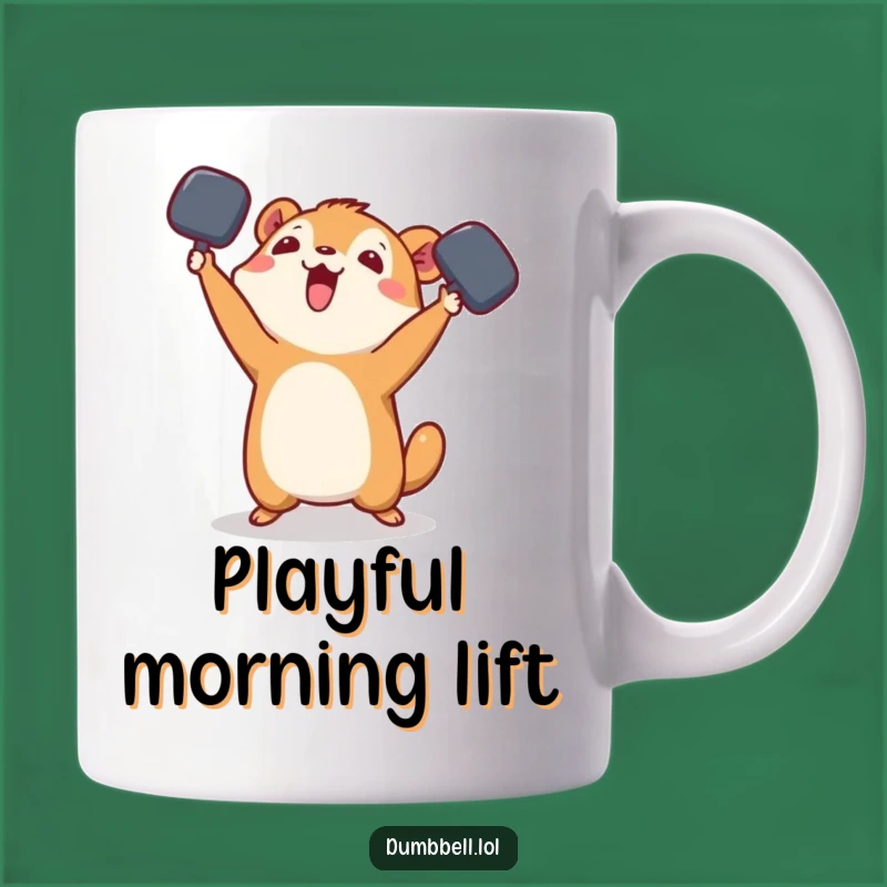 Funny Playful Animal Dumbbell Mug - Hilarious Toss Workout Gift for Fitness Fans