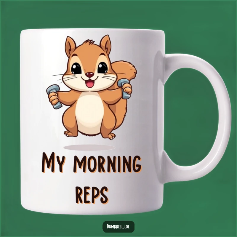 Funny Squirrel Dumbbell Mug: Hilarious Workout Buddy for Fitness Fans, a Perfect Funny Gift