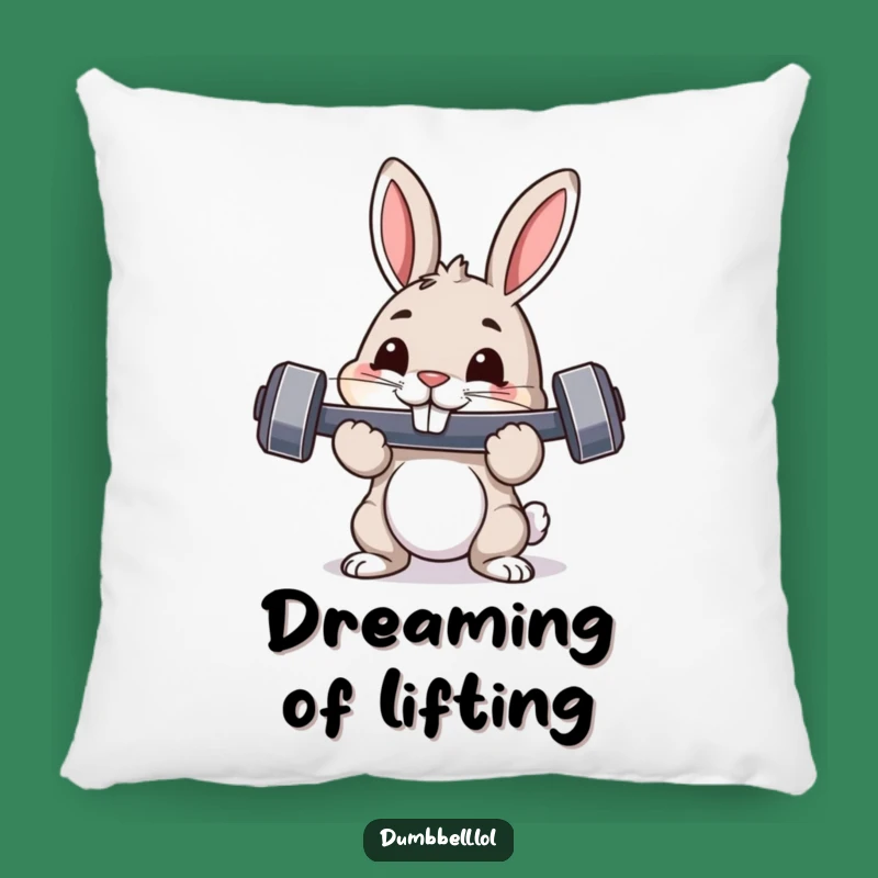 Funny Pouncing Rabbit Pillow: Cozy Accent with a Proud Fitness Friend