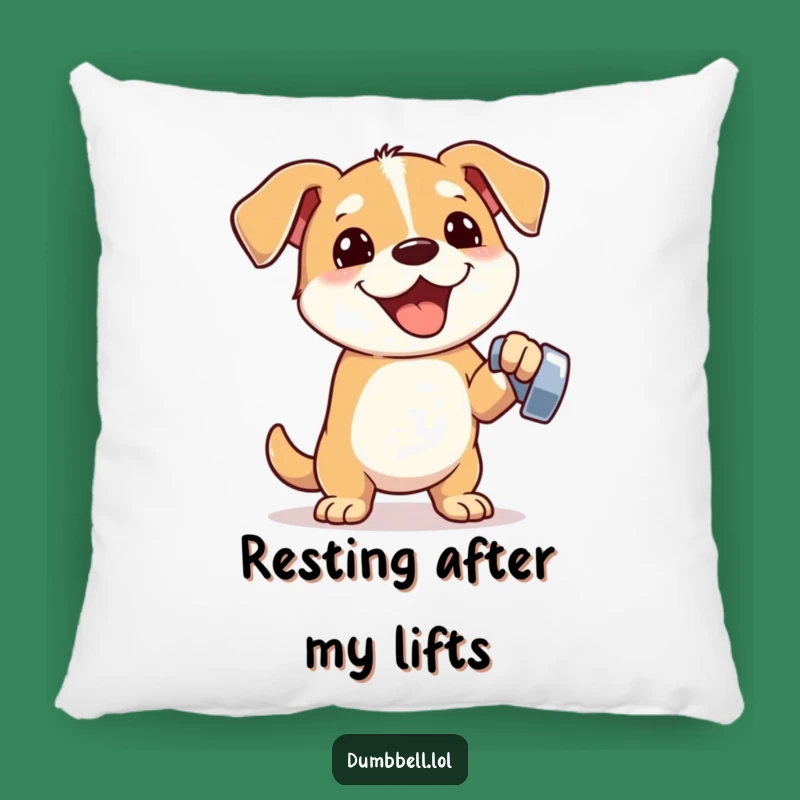 Funny Fitness Dog Pillow: Cozy Accent with a Workout Pup for Your Sofa