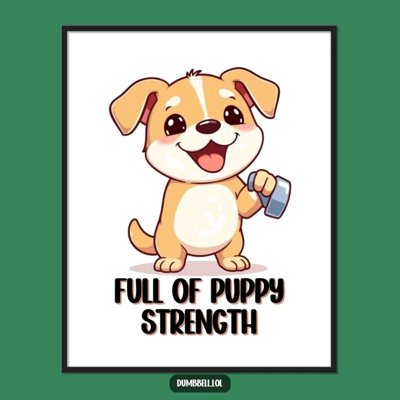 Funny Fitness Dog Digital Art: Instant Energetic Pup Print for Wall Decor