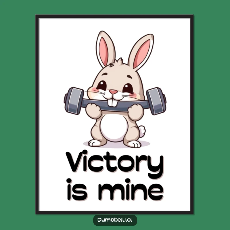 Funny Pouncing Rabbit Digital Art: Instant Proud Bunny Print for Wall Decor