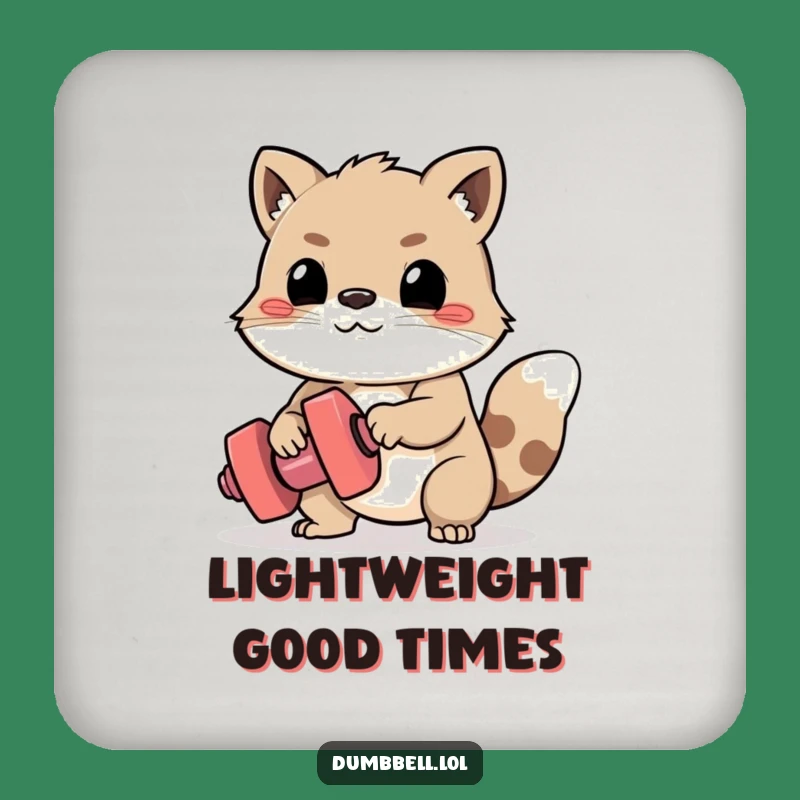 Funny Determined Animal Dumbbell Drink Coaster - Protective Struggle Decor Gift