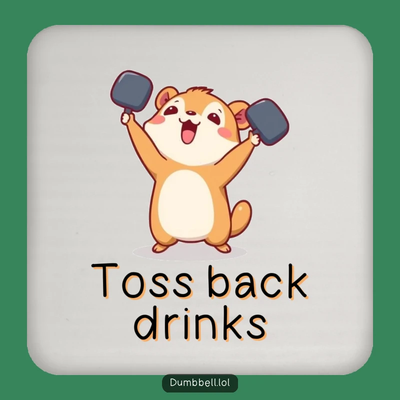 Funny Playful Animal Dumbbell Drink Coaster - Protective Toss Decor Gift