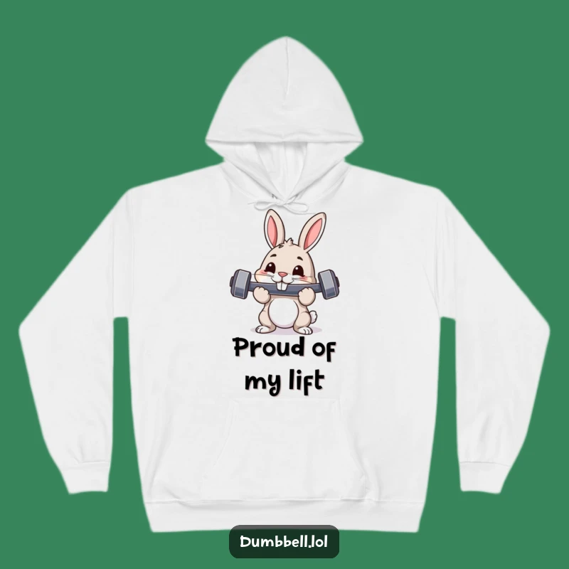 Funny Pouncing Rabbit Hoodie: Cozy & Proud Fitness Bunny Apparel