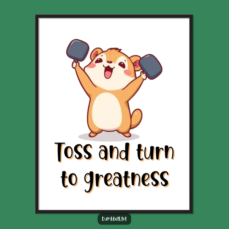 Free Printable Playful Gym Art: Dumbbell Toss Downloadable Wall