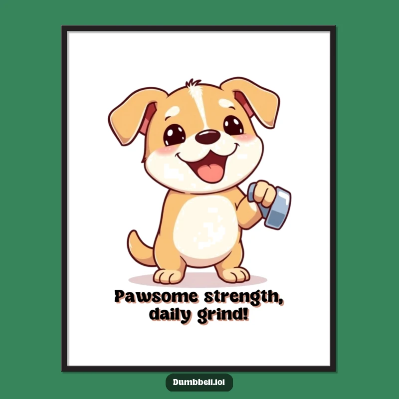 Free Printable Wall Art: Fit Dog Lifts Spirits, Downloadable Decor
