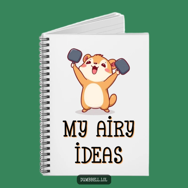 Funny Playful Animal Dumbbell Notebook - Lined Toss Journal Gift