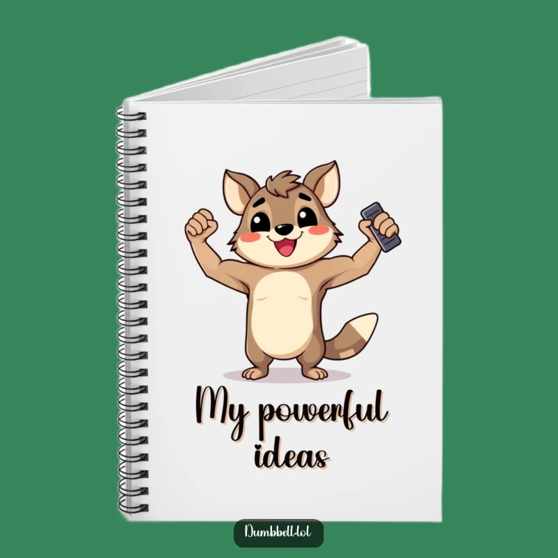 Funny Happy Animal Flexing Notebook - Lined Strongman Dumbbell Journal Gift