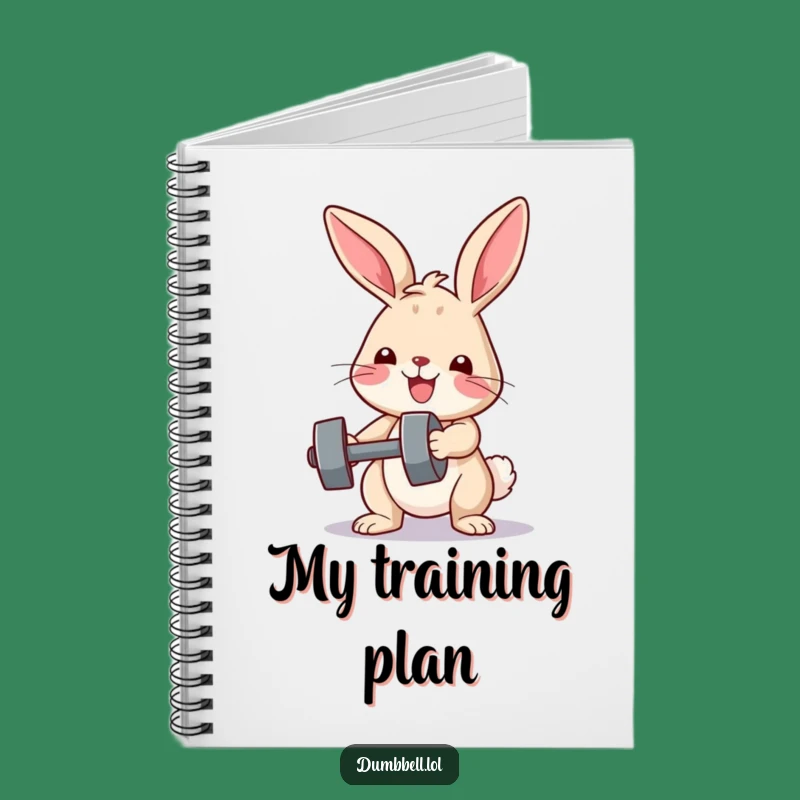 Funny Bunny Fitness Notebook: Determined Bunny Writes Workout Plan, Fun Funny Gift