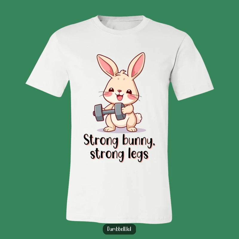 Funny Bunny Fitness T-Shirt: Determined Bunny Lifts Weight, Ideal Funny Gift
