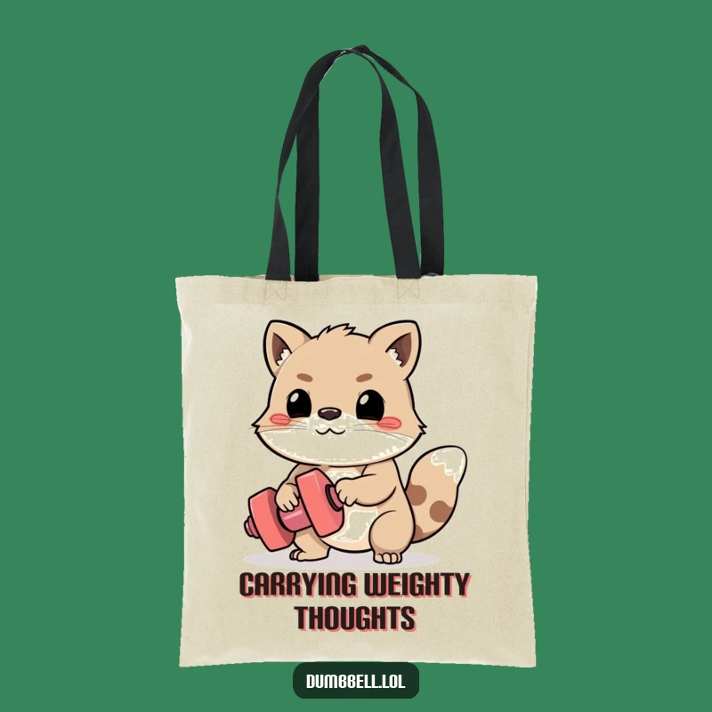 Funny Determined Animal Dumbbell Tote Bag - Practical Struggle Carry-All Gift