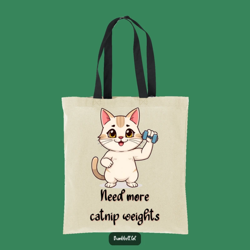 Funny Fitness Cat Tote Bag: Durable Carryall for Cat Lovers & Gym Gear